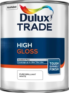 Dulux Trade High Gloss Paint Pure Brilliant White 1L